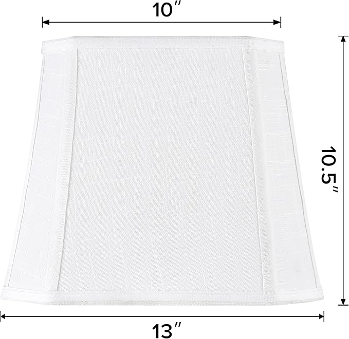GO&SO 2 Pack White Linen Lamp Shades Square Cut Corners, Transitional Style - Image 3