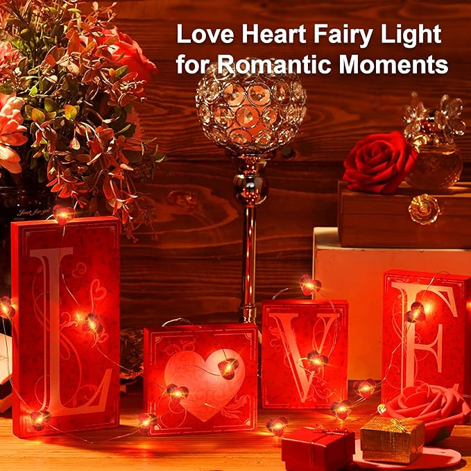 4 Pack Valentines Day Fairy Lights 7Ft 20 LED Twinkle String Lights Battery - Image 6