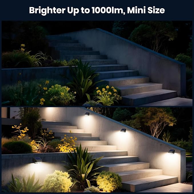 Solar Lights Outdoor Motion Sensor, 2 Pack Dual CCT 3000K 4000K Solar Powered - Image 8