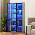 65" Tall Display Cabinet with Doors, Lighted Bookcase with Lights/Human Sensor by CraftYourIdealHomeLife