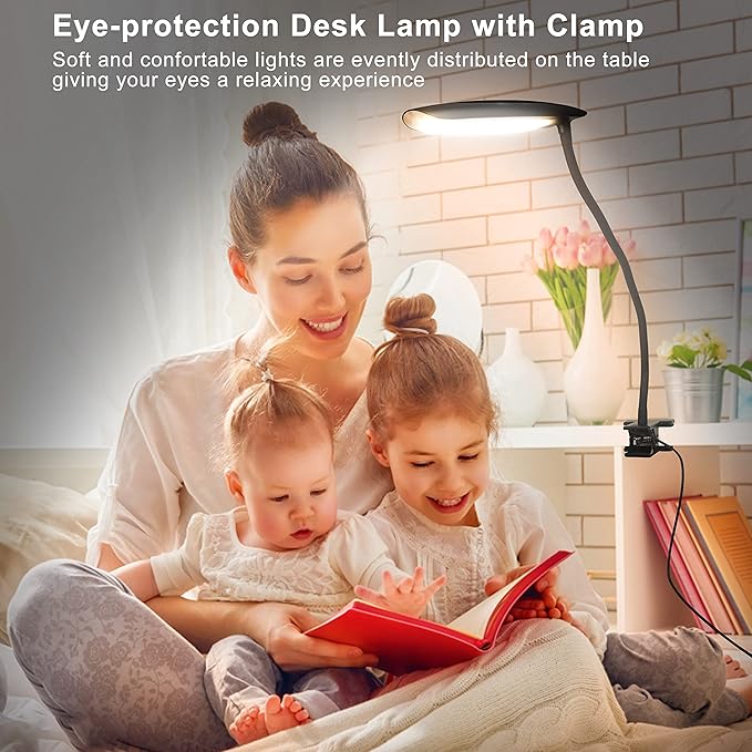 Clip on Lamp USB Reading Light 3 Color Modes 3000-6000K and 10 Brightness 8W 40 - Image 2