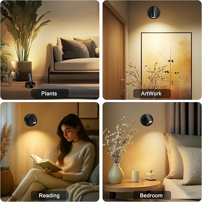 Kimjo Wireless LED Spotlight, Spot Lights Indoor, Uplighting Indoor - Image 7