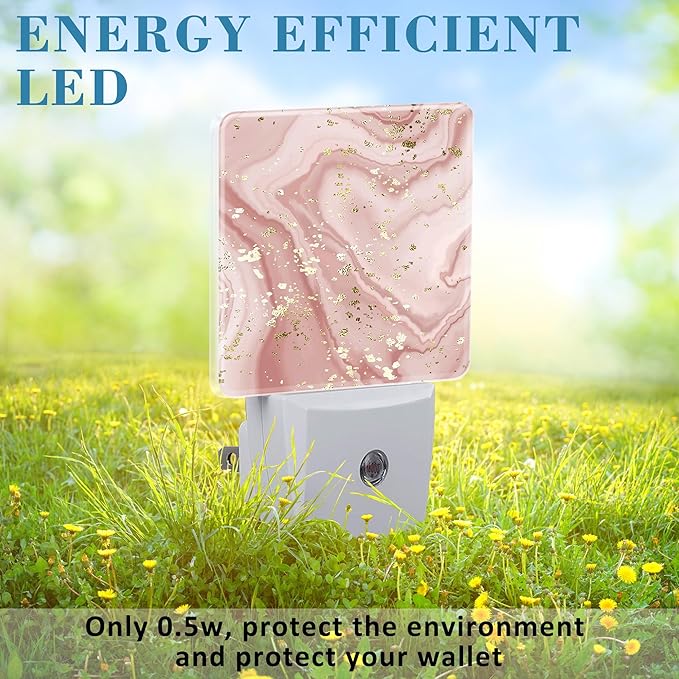Plug in Night Lights Gold Splatter Texture Liquid Marble Nightlight Plug Into - Image 6
