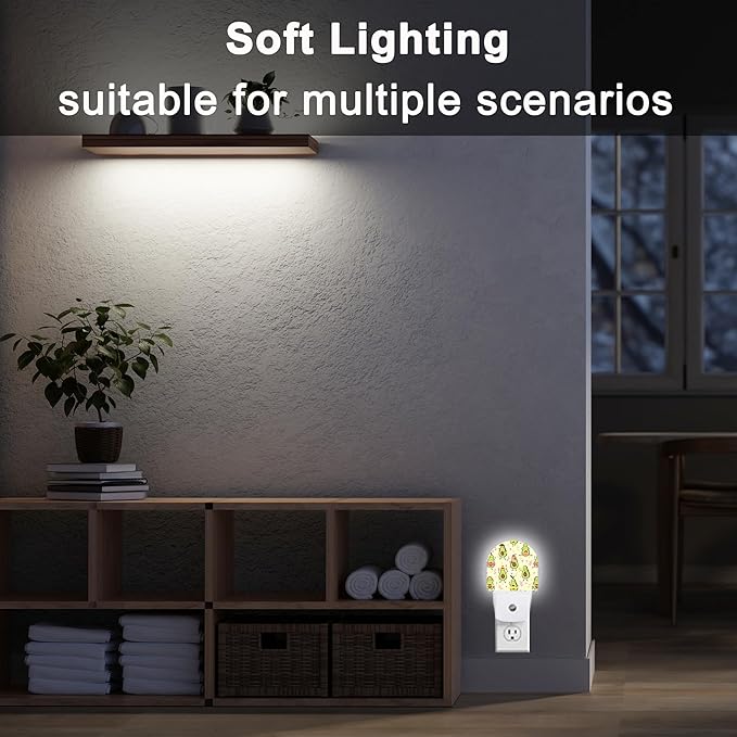 Night Light, Cute Kawaii Avocado Night Lights Plug Into Wall Smart Sensor Night - Image 4