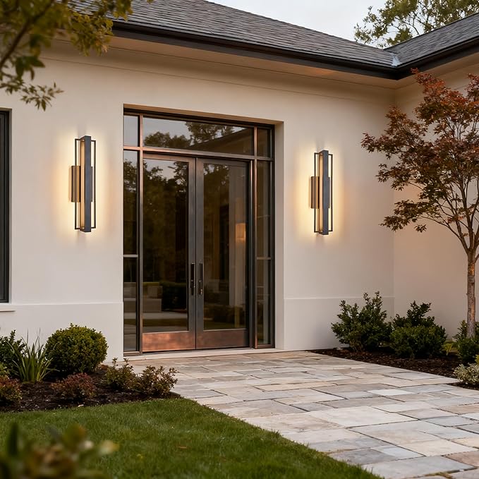 2 Pack 23-inch Modern Large Outdoor Waterproof LED Wall Light, Aluminum Linear - Image 3