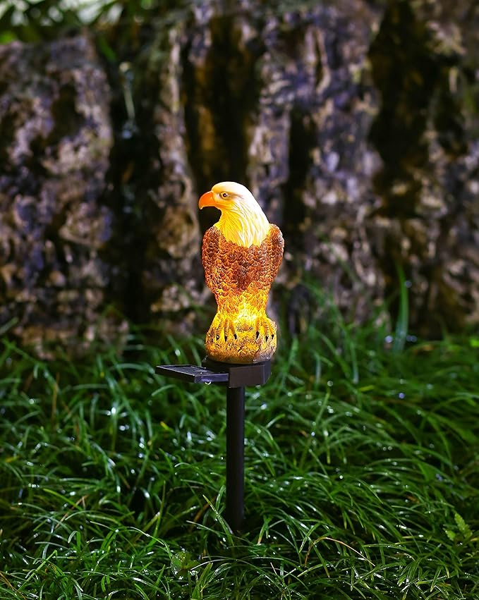 Eagle Figurine Garden Solar Stake Light Eagle Solar Lights Outdoor Decorative - Image 3