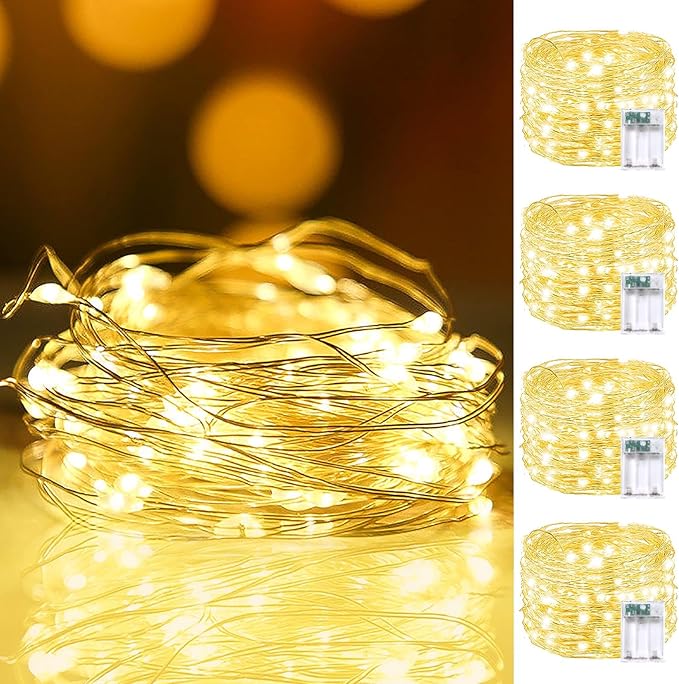 4 Pack Cuttable Fairy Lights Battery Operated, Waterproof 20FT 60LED Twinkle - Image 6