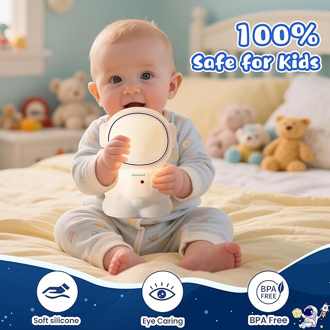 Night Light for Kids, Rechargeable Dimmable Silicone LED Nightlight - Image 4