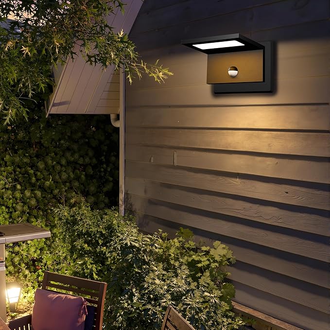 Motion Sensor Outdoor Wall Light Black LED Exterior House Light Fixture Front - Image 4