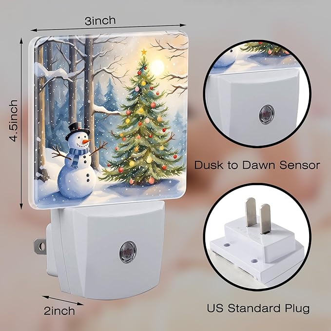 Christmas Tree With Snowman Night Light - Image 2