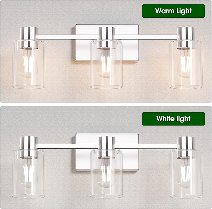 3-Light Brushed Nickel Wall Sconces - Image 4
