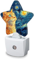 Cat Night Light, Lonely Ginger Cat Plug-in Night Light Auto Dusk-to-Dawn Sensor by SKYDAWNY