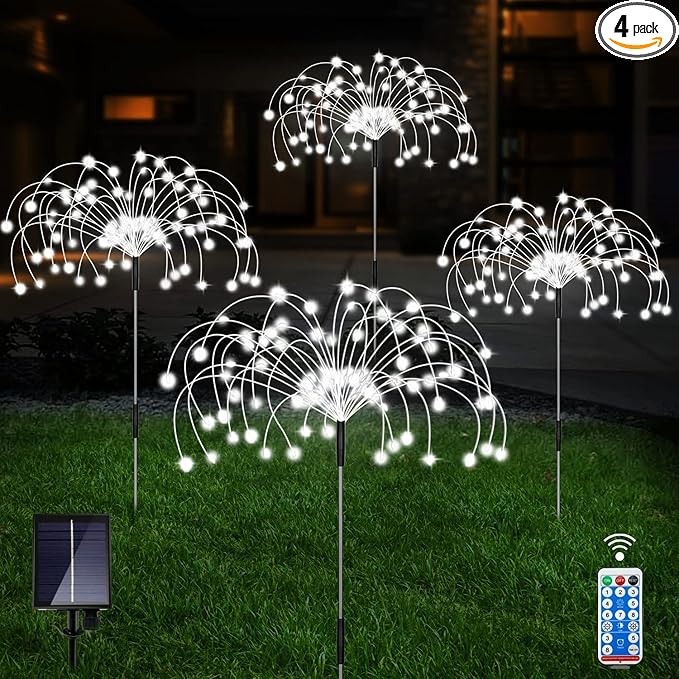 Unihoh Solar Garden Lights Outdoor, 4 Pack 120 LED Waterproof Decorative String by Unihoh