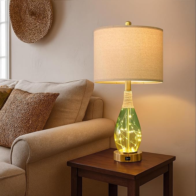 OYEARS 23" Table Lamps Set of 2, Farmhouse Lamps - Image 4
