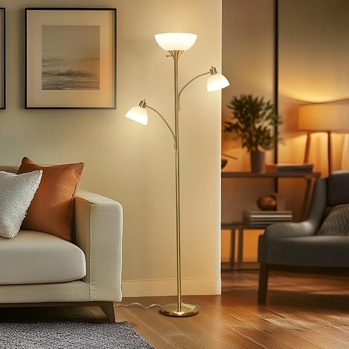 Brightech Sky Dome Double LED Floor lamp, Torchiere Super Bright Floor Lamp - Image 2