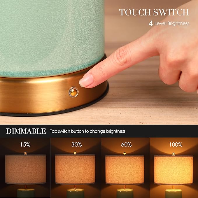 O’Bright Dune - Battery Powered Table Lamp, Rechargeable Cordless Ceramic Lamp - Image 3