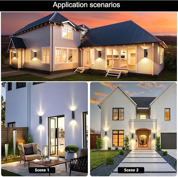 6 Pack 14inch LED Up & Down Wall Lights, 18W E26 4000K Day White 1800LM Outdoor - Image 7