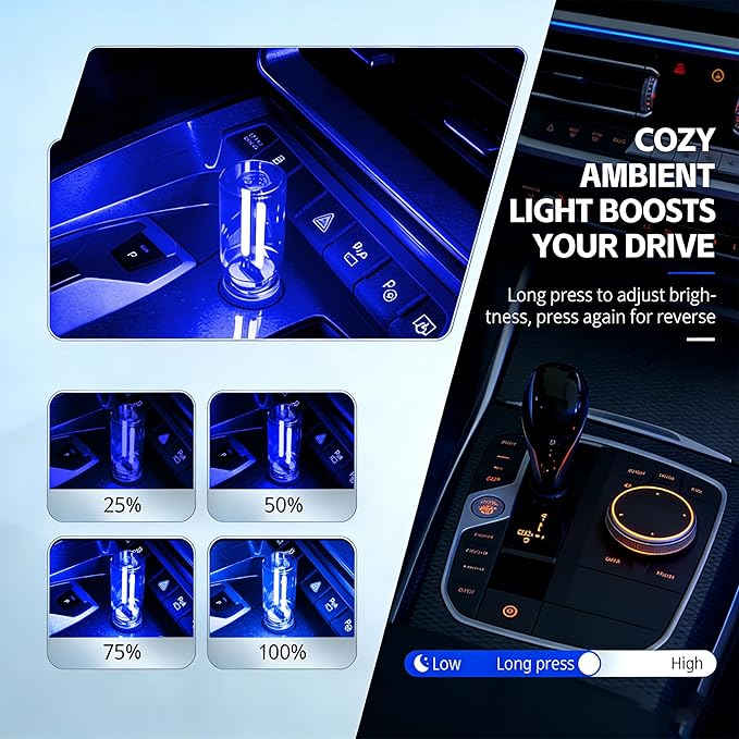 4 PCS Car USB Light Blub, Plug-in LED Ambient Lighting - Image 2