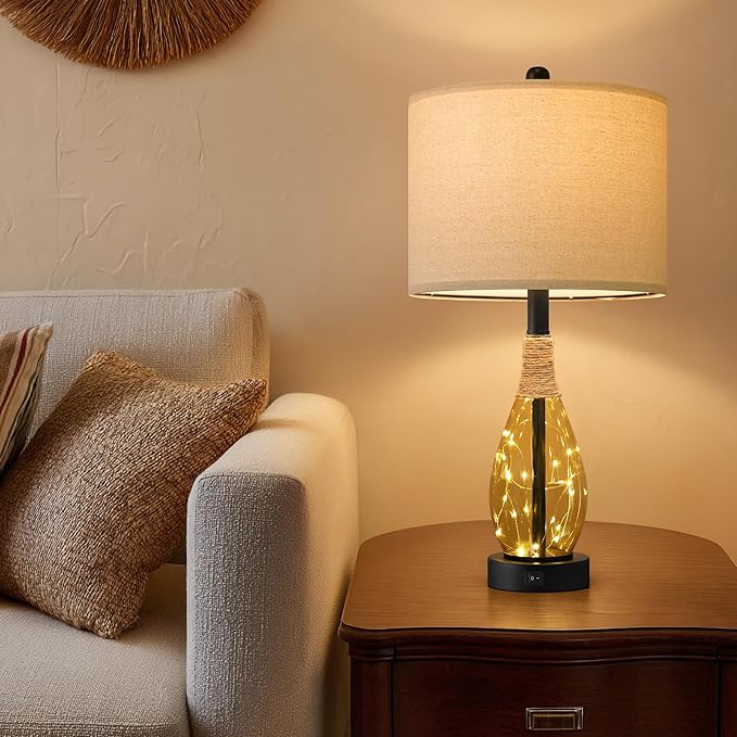 OYEARS 23" Table Lamps for Living Room Set of 2 Bedside Lamps for Night Stands - Image 4