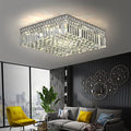 12-Lights Modern Flush Mount Ceiling Light Fixtures, Elegant Crystal Chandelier by CEENLI