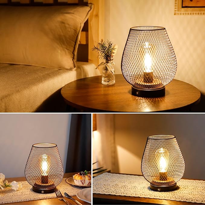 JHY DESIGN Dimmable Touch Bedside Table Lamp Rechargeable Battery Powered Lamp - Image 4