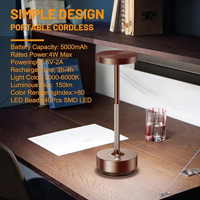SAKRINGT Rechargeable Cordless Table Lamp - Image 7