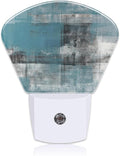Blue Grey Abstract Painting Night Light Plug into Wall, Art Painting Night Light by Uiaoiais