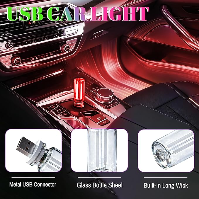 4 PCS Car USB Light Blub, Plug-in LED Ambient Lighting - Image 6
