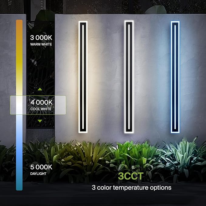 ASD LED 72" Long Wall Mount Light Fixture, Outdoor & Indoor Linear Sconce | 3CCT - Image 5
