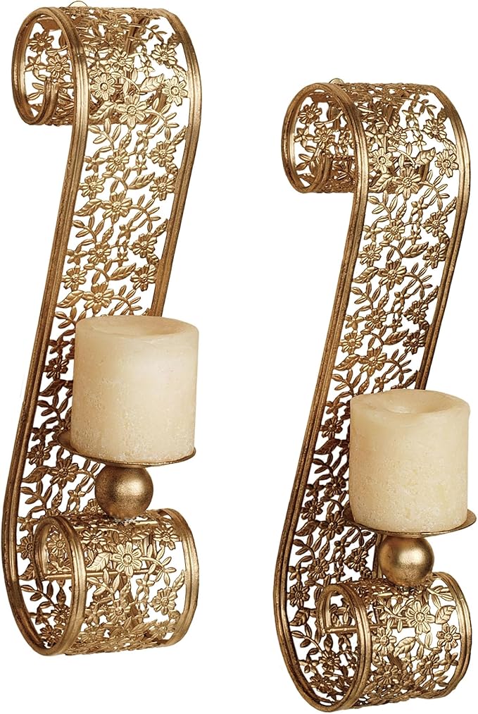 Touch of Class Classic Elegant Scrolling Diandre Metal Wall Sconce Pair by TouchofClass