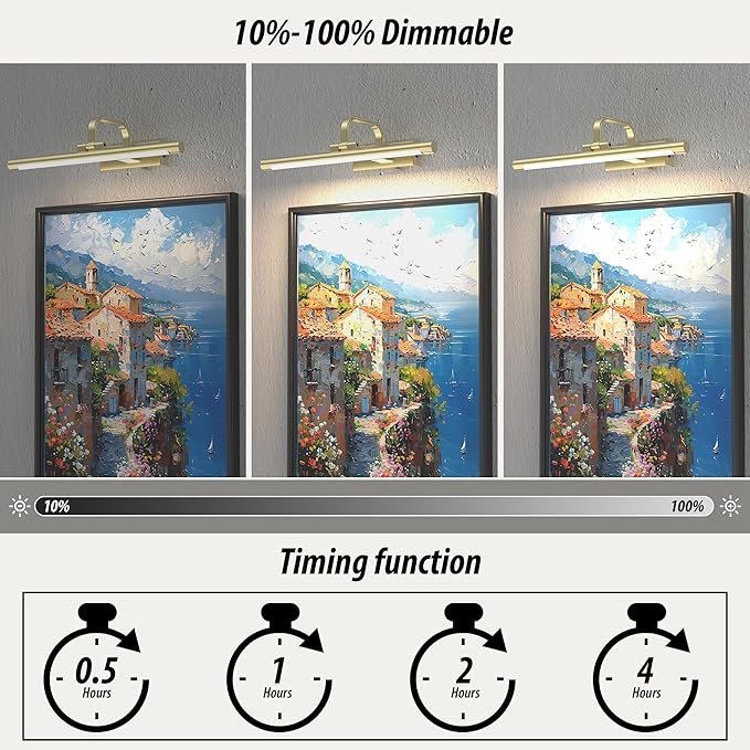 URSOLA Picture Lights for Wall, 5200mAh Battery Operated Picture Frame Light - Image 2