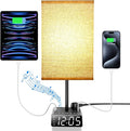 Yostyle Table Lamp with Alarm Clock Base, Bedside Lamp, 2 USB & 1 AC Power by Yostyle
