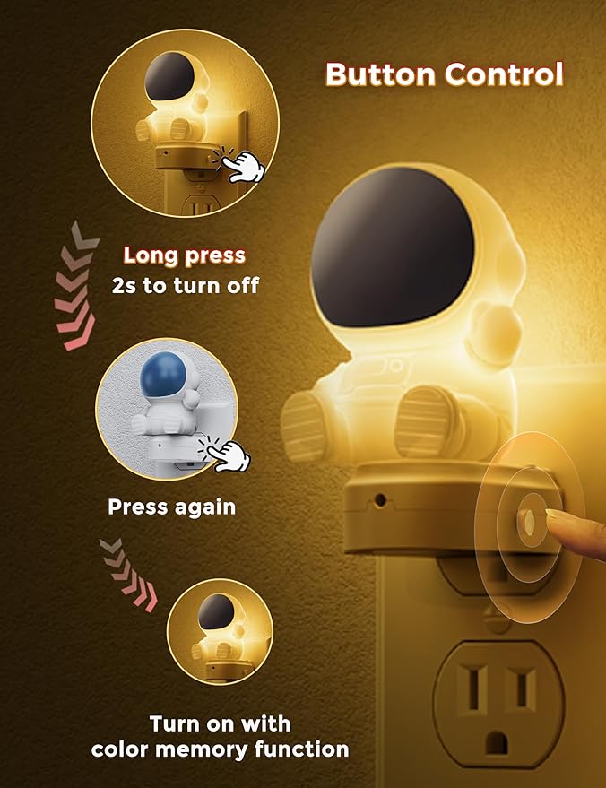 L LOHAS LED Night Light for Kids, 3D Space Night Light Plug in, Dusk to Dawn - Image 4