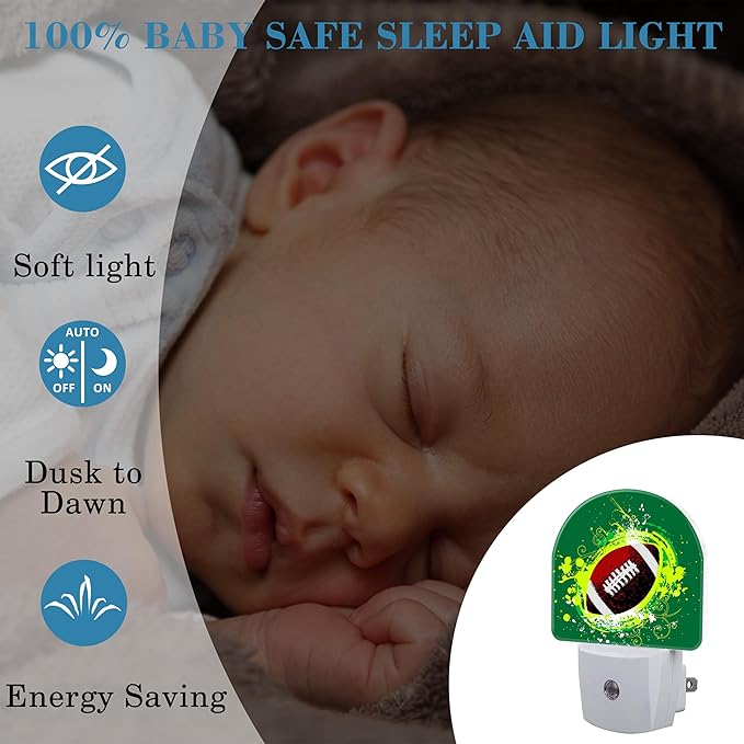 Night Light for Kids Girls Boys, Abstract American Football LED Night Light - Image 4