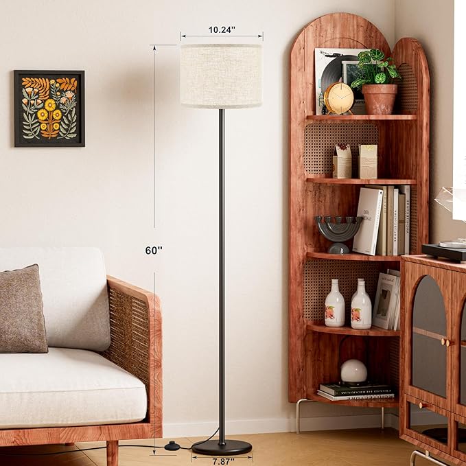 Ambimall 60'' Modern Floor Lamp Set of 2, 2PK Tall Lamps - Image 3