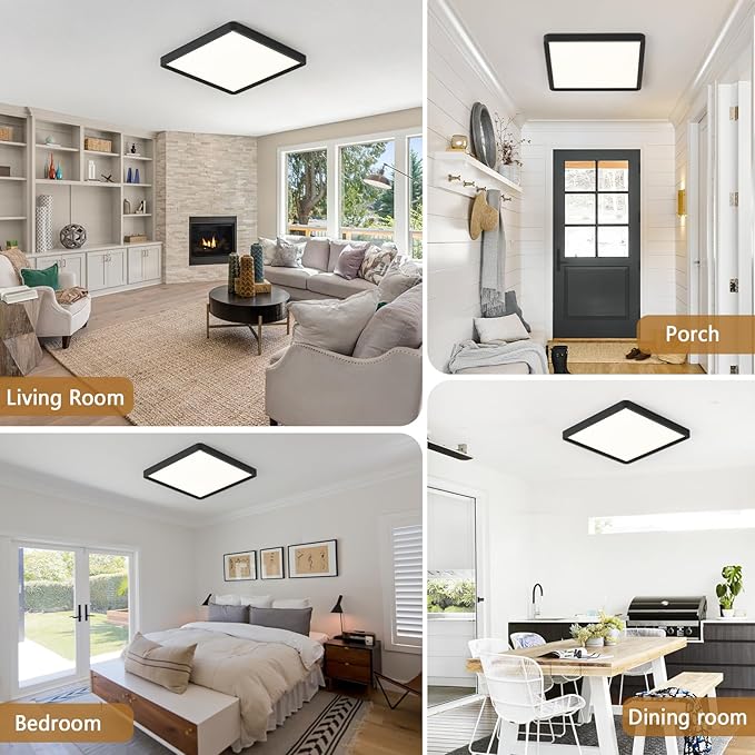 20 Inch Square LED Flush Mount Ceiling Light, 5000LM 3000K/4000K/6000K CCT - Image 6