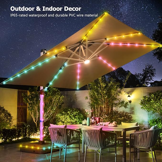 33ft Globe String Lights, 66 LED RGB Color Changing String Fairy Lights - Image 3