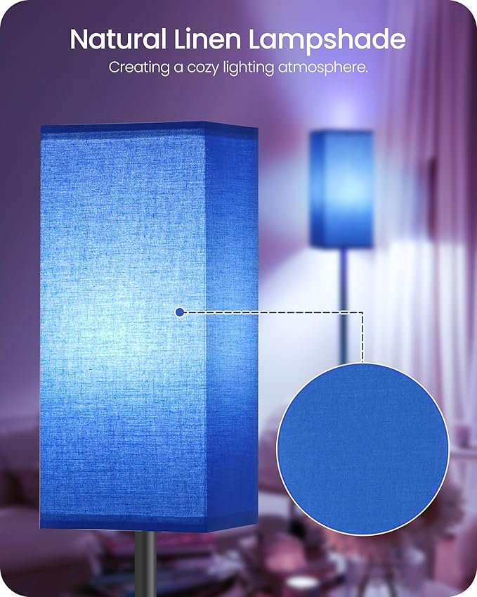 Floor Lamp, Pole Lamp with Foot Switch, Modern Standing Lamp Shade, Minimalist - Image 5