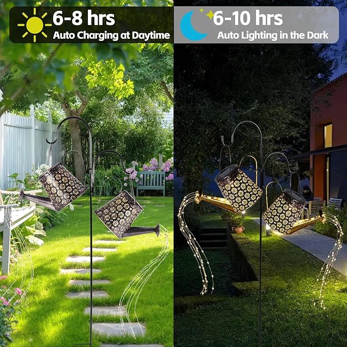 Solar Watering Can with Lights, Pathway Walkway Patio Yard Outdoor Decoration - Image 4