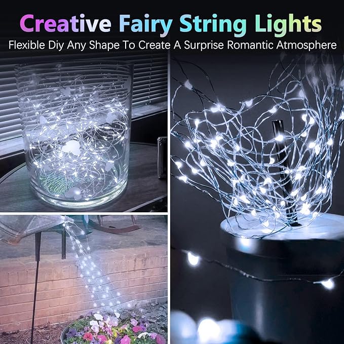4 Pack 60 LED Christmas Fairy Lights Battery Operated - Image 6