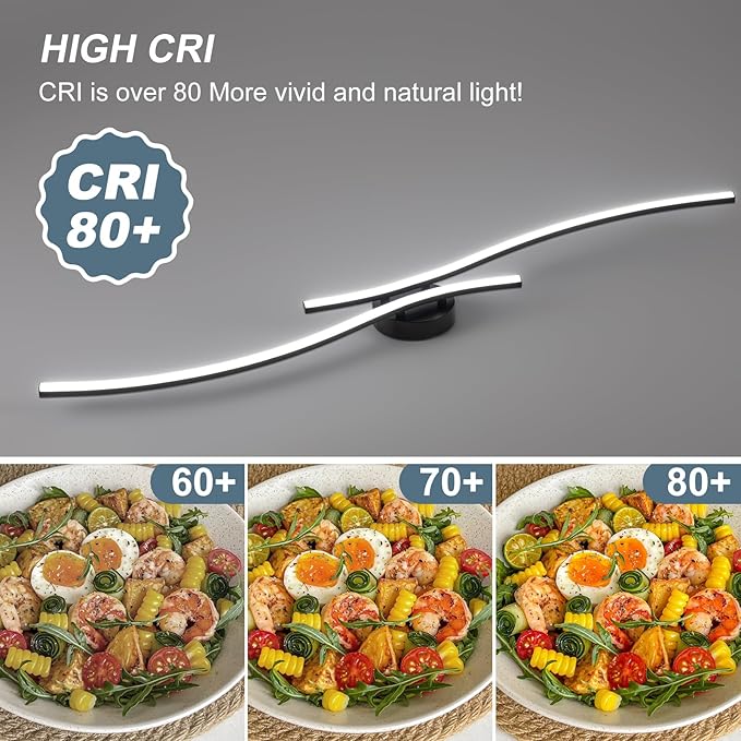 47.24inch Linear Ceiling Light Black Modern LED Ceiling Light Fixture 6000K - Image 3
