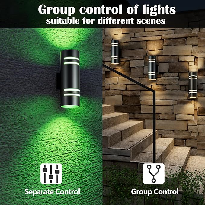wowlite Outdoor Wall Lights for House, Remote Control Smart RGBCW Up and Down - Image 8
