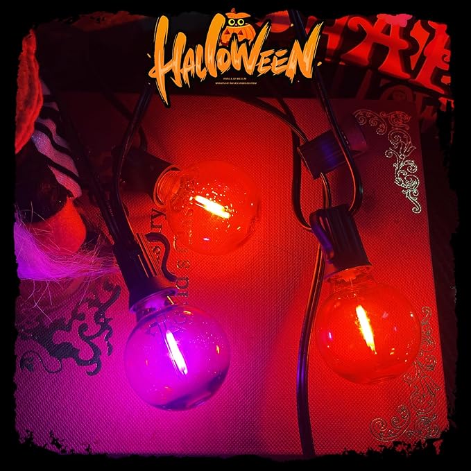 25FT G40 LED Outdoor Halloween String Lights, Hanging Patio Lights - Image 4