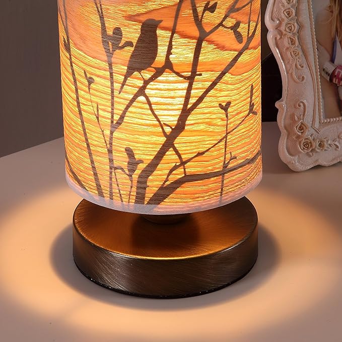 Bieye L10272 Birds in The Tree Wooden Style Table Lamp Night Light - Image 2