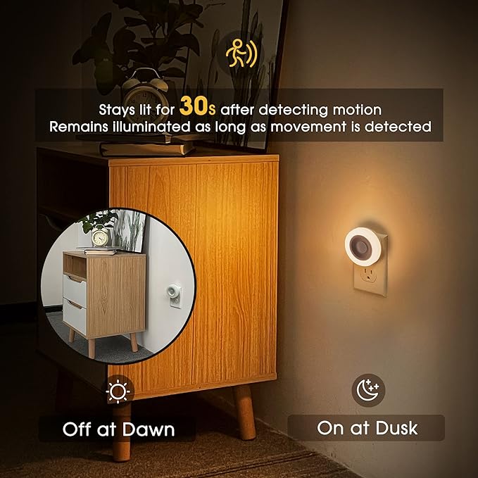Briignite Motion Sensor Night Light, Night Lights Plug into Wall, Auto On/Off - Image 3