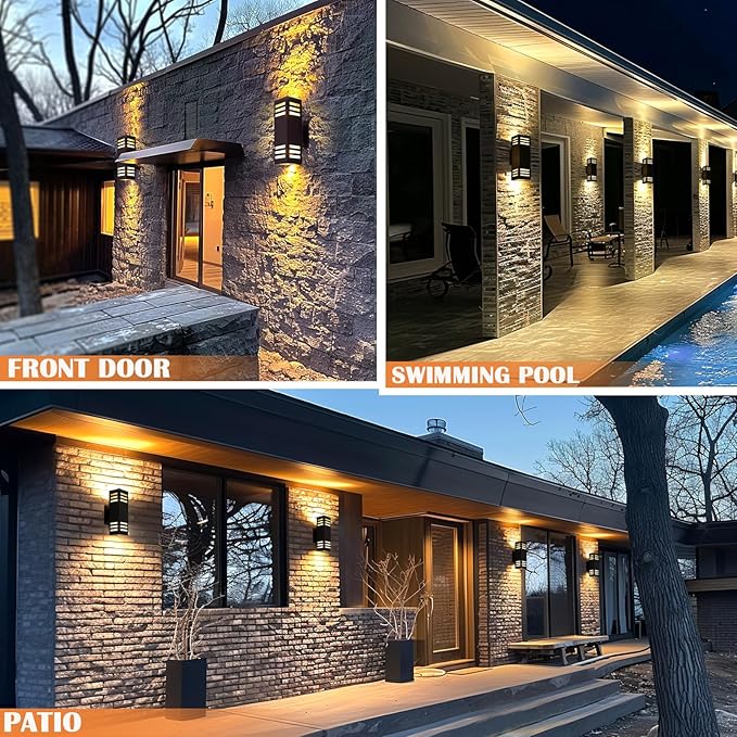 RGB Smart Outdoor Wall Lights, 2 Pack Front Porch Light Fixtures, Square - Image 9