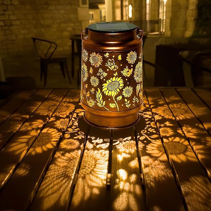 Sunflower Solar Lantern Lights, Outdoor Lanterns Garden Decor, Hanging Solar - Image 8