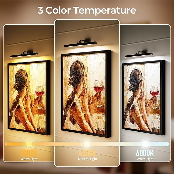 Picture Lights for Wall, Battery Operated Picture Light 24in Gallery Light for - Image 4