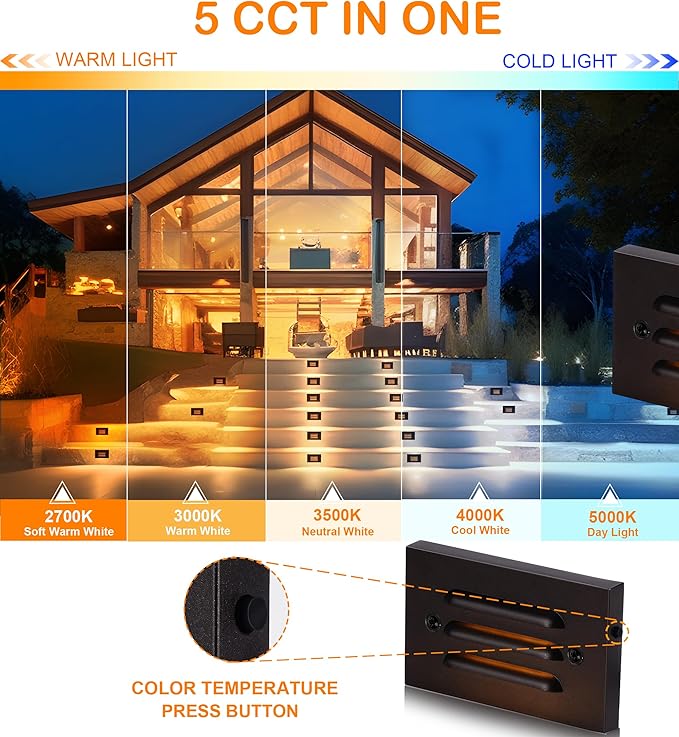 CLOUDY BAY 5CCT 12V 4W Low Voltage LED Step Light - Image 3