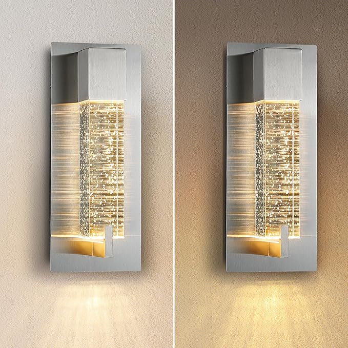 WOSHITU LED Wall Sconce Light: 11 Inch Nickel Modern Sconces Wall Lighting - Image 2
